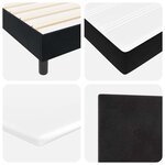 vidaXL Lit à ressorts avec matelas Noir 180 x 200 cm Velours