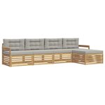 vidaXL Ensemble de canapés d'extérieur 5 pc Blanc et gris clair