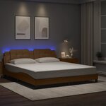 vidaXL Cadre de lit avec LED sans matelas cappuccino 180x200 cm