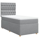 vidaXL Sommier à lattes de lit avec matelas Gris clair 100x200cm Tissu