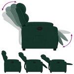 vidaXL Fauteuil inclinable vert foncé velours