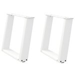 vidaXL Pieds de table basse en U  2 pièces  blanc  50 x (42-43) cm  acier