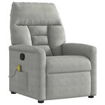 vidaXL Fauteuil inclinable de massage gris clair tissu microfibre