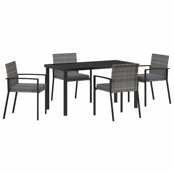 vidaXL Ensemble de salle à manger pour jardin 5 Pièces Gris