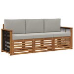 vidaXL Ensembles de canapés avec coussin 3 Pièces Bois d'Acacia Massif
