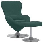 vidaXL Fauteuil œuf 2 Pièces Vert foncé 63 x 73 x 90 cm Velours