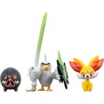 Jazwares PKW3602 - Figurines Pokémon de bataille Fennekin  Lechonk et Sirfetch'd