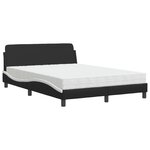 vidaXL Lit avec matelas Dover noir et blanc 120x200 cm similicuir