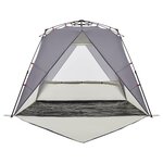 vidaXL Tente de plage 4 personnes gris libération rapide imperméable