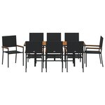 Ensemble de salle à manger de jardin 9 pièces vidaXL en poly rattan noir