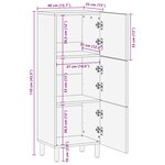 vidaXL Buffet marron 40x33x110 cm bois de manguier massif