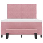 vidaXL Lit à ressorts avec matelas Rose 160 x 200 cm Velours
