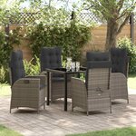 vidaXL Ensemble de salle à manger pour jardin 5 Pièces Gris polyrotin