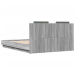 vidaXL Cadre de lit tête de lit et lumières LED sonoma gris 120x200 cm