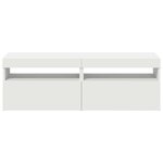 vidaXL Meubles TV avec lumières LED 2 Pièces Blanc 60x35x40 cm