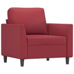 vidaXL Fauteuil avec repose-pied Rouge bordeaux 60 cm Similicuir