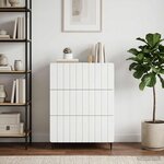 vidaXL Armoire à tiroirs Blanc 66 x 34 5 x 92 cm Bois d'ingénierie