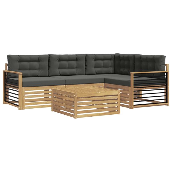 vidaXL Ensemble de canapés d'extérieur 6 pc Blanc et anthracite