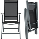 Salon de jardin aluminium 8 places gris foncé 2108044