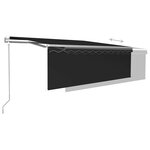 vidaXL Auvent automatique rétractable avec store 4x3 m Anthracite