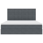 vidaXL Lit avec rangement et LED Gris foncé 180 x 200 cm Velours