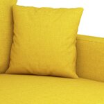 vidaXL Ensemble de canapés 3 Pièces avec coussins Jaune clair Tissu