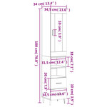 vidaXL Buffet haut Chêne sonoma 34 5x34x180 cm Bois d'ingénierie