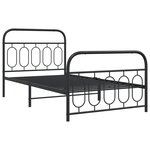 vidaXL Cadre de lit métal avec tête de lit/pied de lit noir 100x190 cm