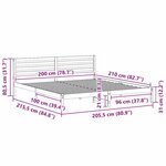 vidaXL Cadre de lit Blanc 200 x 210 cm Bois massif en pin