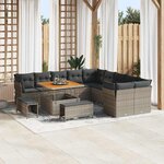 vidaXL Ensemble de canapé de jardin 13 Pièces Gris 100 x 100 x 71 cm