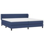 vidaXL Sommier à lattes de lit avec matelas Bleu 200x200 cm Tissu