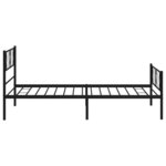 vidaXL Cadre de lit métal sans matelas avec pied de lit noir 80x200 cm