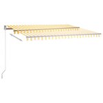 vidaXL Auvent automatique sur pied 400x350 cm Jaune/Blanc