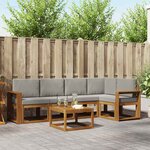 vidaXL Ensemble de canapés d'extérieur 6 pc Gris Naturel et Clair