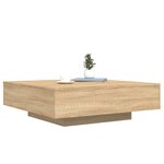vidaXL Table basse avec lumières LED chêne sonoma 100x100x31 cm