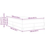 vidaXL Lit à ressorts avec matelas Gris foncé 120 x 190 cm tissu