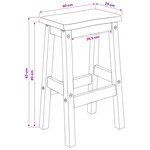 VidaXL Tabouret de bar haut EKAI 2 Pièces Noir 40 x 29 x 63 cm