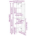 vidaXL Haut Armoire 2 Pièces Bois Ancien Verre