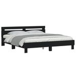 vidaXL Cadre de lit sans matelas noir 180x200 cm