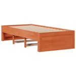 vidaXL Lit bibliothèque sans matelas cire marron 75x190 cm pin massif