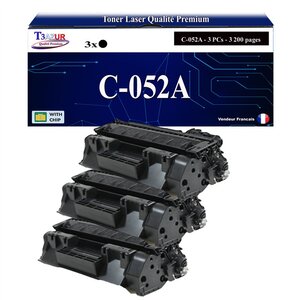T3AZUR - 3x Toners compatibles avec Canon 052 pour Canon LBP-212dw  LBP-215x  LBP-214dw Noir - 3 200p