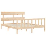 vidaXL Cadre de lit avec tête de lit 160x200 cm bois massif