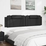 vidaXL Coussin de tête de lit noir 200 cm similicuir