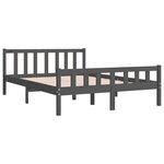vidaXL Cadre de lit sans matelas gris bois massif 140x190 cm