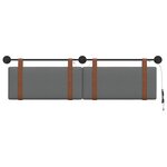vidaXL Tête de lit suspendue Avec lumière LED Gris foncé PU antique