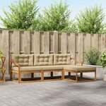 vidaXL Ensemble de canapés d'extérieur 4 pc Naturel et Beige