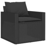 vidaXL Salon de jardin 4 Pièces avec coussins noir résine tressée