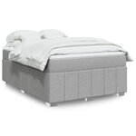 vidaXL Sommier à lattes de lit avec matelas Gris clair 140x200cm Tissu