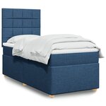 vidaXL Sommier à lattes de lit avec matelas Bleu 80x200 cm Tissu