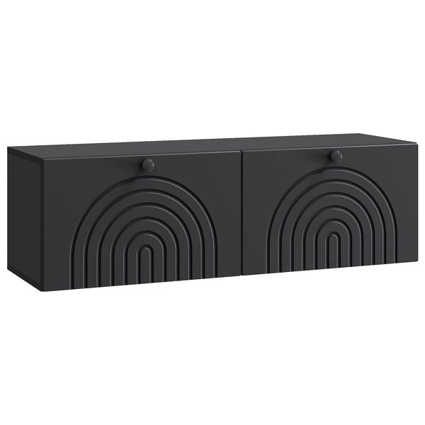 vidaXL Meuble TV mural Noir 98 x 31 x 30 cm Bois d'ingénierie